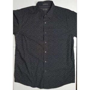 Michael Brandon Long Sleeve Button Up Black Floral Rockabilly Shirt Men's L 16.5